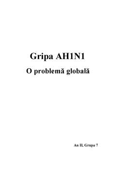 Curs - Gripa AH1N1 - problemă globală