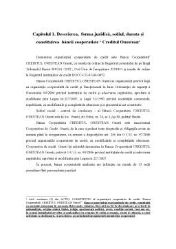 Proiect - Banca Cooperatistă Creditul Onestean Onesti