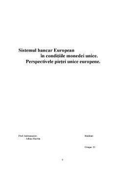 Proiect - Sistemul Bancar European