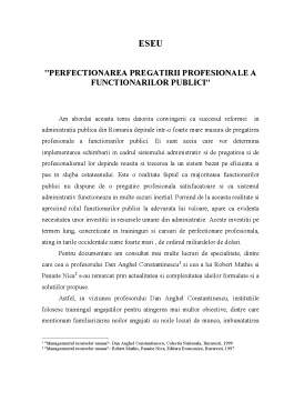 Referat - Perfecționarea pregătirii profesionale a funcționarilor publici
