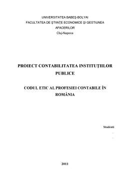 Referat - Codul Etic al Profesiei Contabile în România