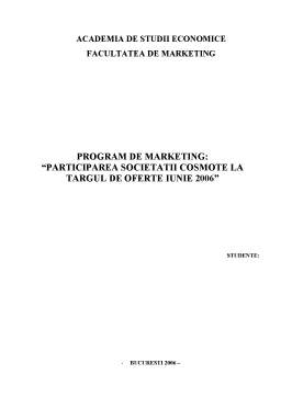 Proiect - Program de Marketing-Cosmote