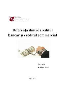 Referat - Diferența dintre creditul bancar și creditul comercial