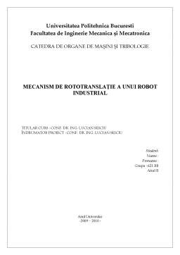 Proiect - Mecanism de Rototranslație a unui Robot Industrial