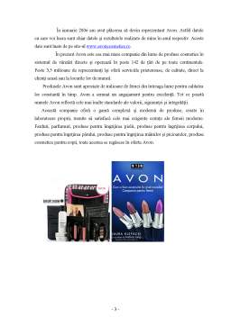 Referat - Analiza factorilor care influențează profitul obținut rezultat din activitatea de reprezentant în cadrul firmei Avon Cosmetics România SRL în anul 2006