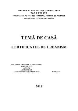 Referat - Certificatul de Urbanism