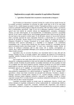 Proiect - Implementarea Acquis-ului Comunitar în Agricultura României