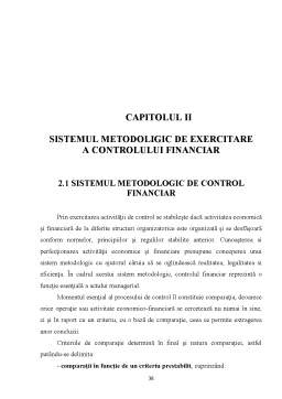 Licență - Sistemul Metodologic de Exercitare a Controlului Financiar