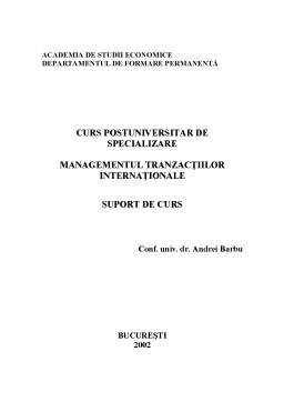 Curs - Managementul Tranzacțiilor Internaționale