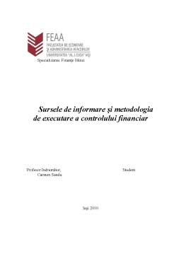 Proiect - Sursele de Informare și Metodologia de Executare a Controlului Financiar