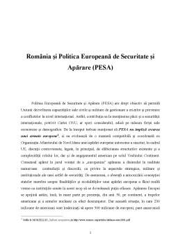 Referat - România și Politica Europeană de Securitate și Apărare - PESA