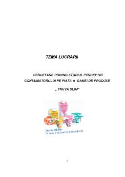 Proiect - Cercetare privind studiul percepției consumatorului pe piața gamei de produse Tnuva Slim