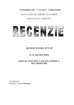 Referat - Recenzie Microeconomia Muncii