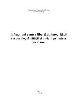 Proiect - Infractiuni Contra Libertatii, Integritatii Corporale, Sanatatii si a Vietii Private a Persoanei