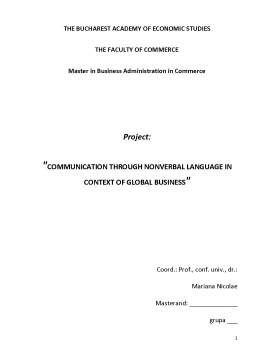 Referat - Communication Through Nonverbal Language în Context of Global Business