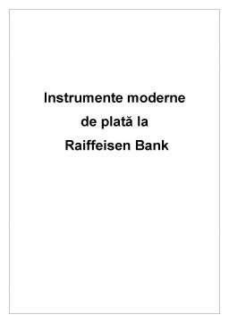 Referat - Instrumente Moderne de Plată la Raiffeisen Bank