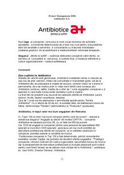 Proiect - Proiect Management - Antibiotice SA