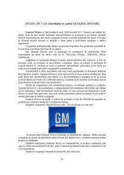 Proiect - Modalități de vânzare - structura și eficiența canalelor de distribuție la General Motors
