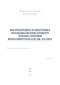 Referat - Recunoașterea și executarea hotărârilor judecătorești străine