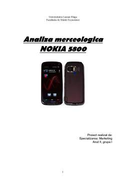 Proiect - Analiza Merceologica Nokia 5800