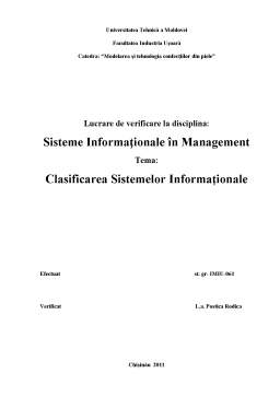 Referat - Clasificarea Sistemelor Informaționale