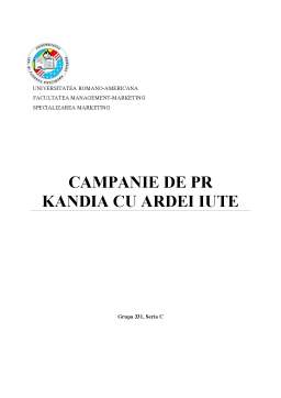 Referat - Campanie de PR - Kandia cu Ardei Iute