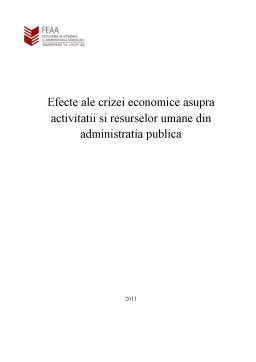 Proiect - Efecte ale crizei economice asupra activității și resurselor umane din administrația publică
