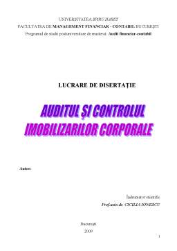 Disertație - Auditul și controlul imobilizărilor corporale