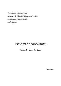 Proiect - Proiect de Consiliere - Abordarea lui Egan