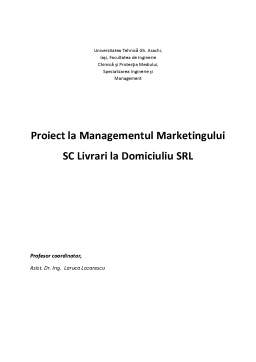 Proiect - Managementul marketingului - SC Livrări la Domiciuliu SRL