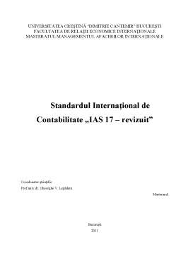 Referat - Standardul Internațional de Contabilitate IAS 17 - Revizuit