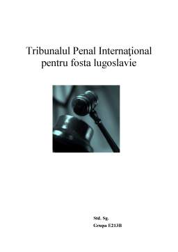 Referat - Tribunalul internațional pentru fosta Iugoslavie