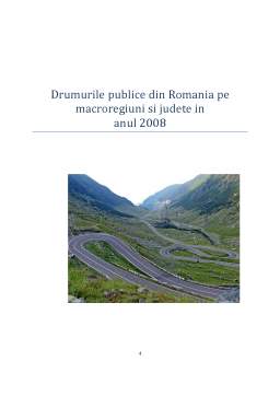 Proiect - Drumurile publice din România pe macroregiuni și județe în anul 2008