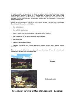 Proiect - Potențial turistic al Munților Apuseni