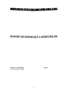Proiect - Raport de expertiza mărfurilor