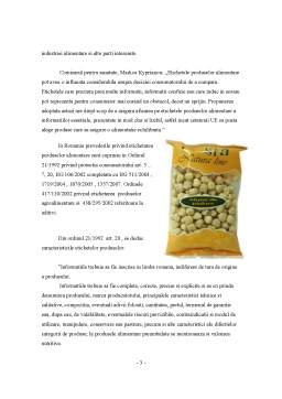 Proiect - Etichetarea Produselor Alimentare