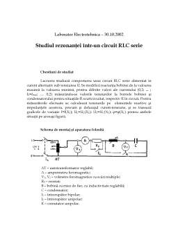 Laborator - Circuit RLC Serie
