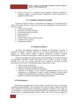 Disertație - Efectele economice ale perfecționării motivării resurselor umane în cadrul SC Citroen România SRL