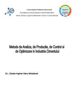 Referat - Metode de analiză de producție de control și de optimizare în industria cimentului