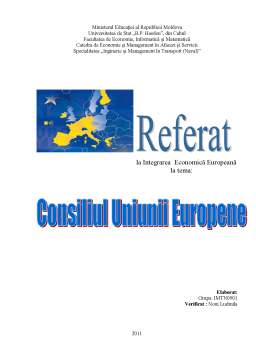 Referat - Integrarea Economică Europeană
