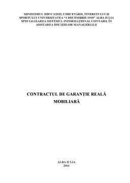 Referat - Contractul de Garanție Mobiliară