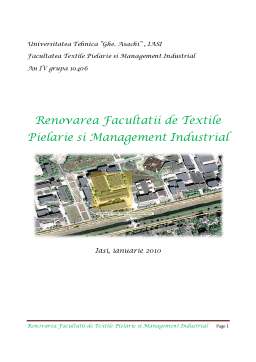 Proiect - Renovarea Facultății de Textile, Pielărie și Management Industrial