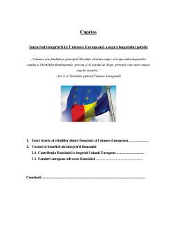Proiect - Impactul Integrării în Uniunea Europeană asupra Bugetului Public