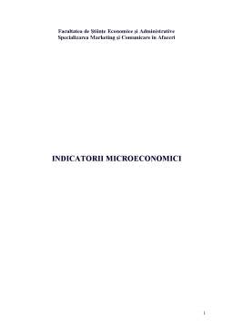 Referat - Indicatorii Microeconomici