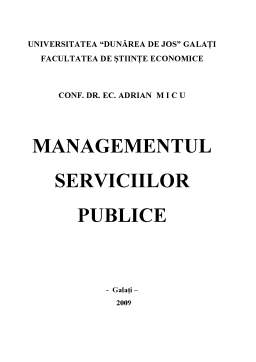 Curs - Managementul Serviciilor Publice