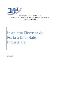 Proiect - Instalația electrică de forță a unei hale industriale