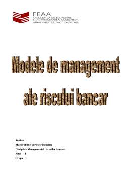 Proiect - Modele de Management ale Riscului Bancar
