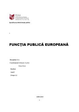 Proiect - Funcția Publică Europeană