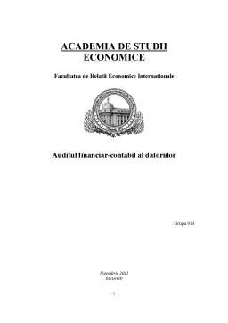 Proiect - Auditul Financiar-Contabil al Datoriilor