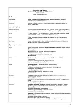 Proiect - Tehnici de comunicare - modele de redactare a unui CV și a unei scrisori de intenție. scrisoarea de recomandare